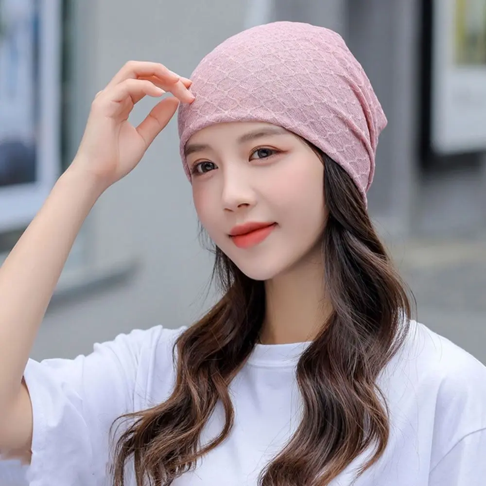 شبكة رقيقة قبعة صغيرة وشاح الهيب البوب تنفس Skullies قبعة الكروشيه فارغة قبعة واقية من الشمس النساء