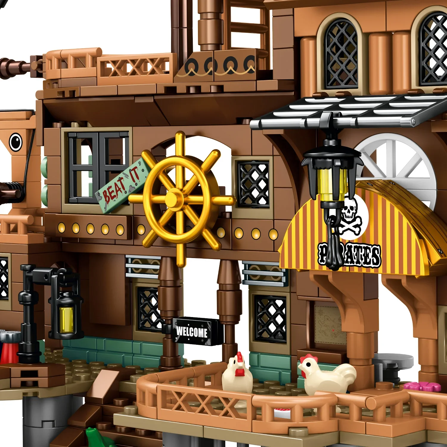 Ideas Piratenschiff-Modellbausteine-Set, Halloween- und Weihnachtsgeschenke, Kinderspielzeug, kompatibel mit Lego-Teilen, 573 Stück – Detail 4
