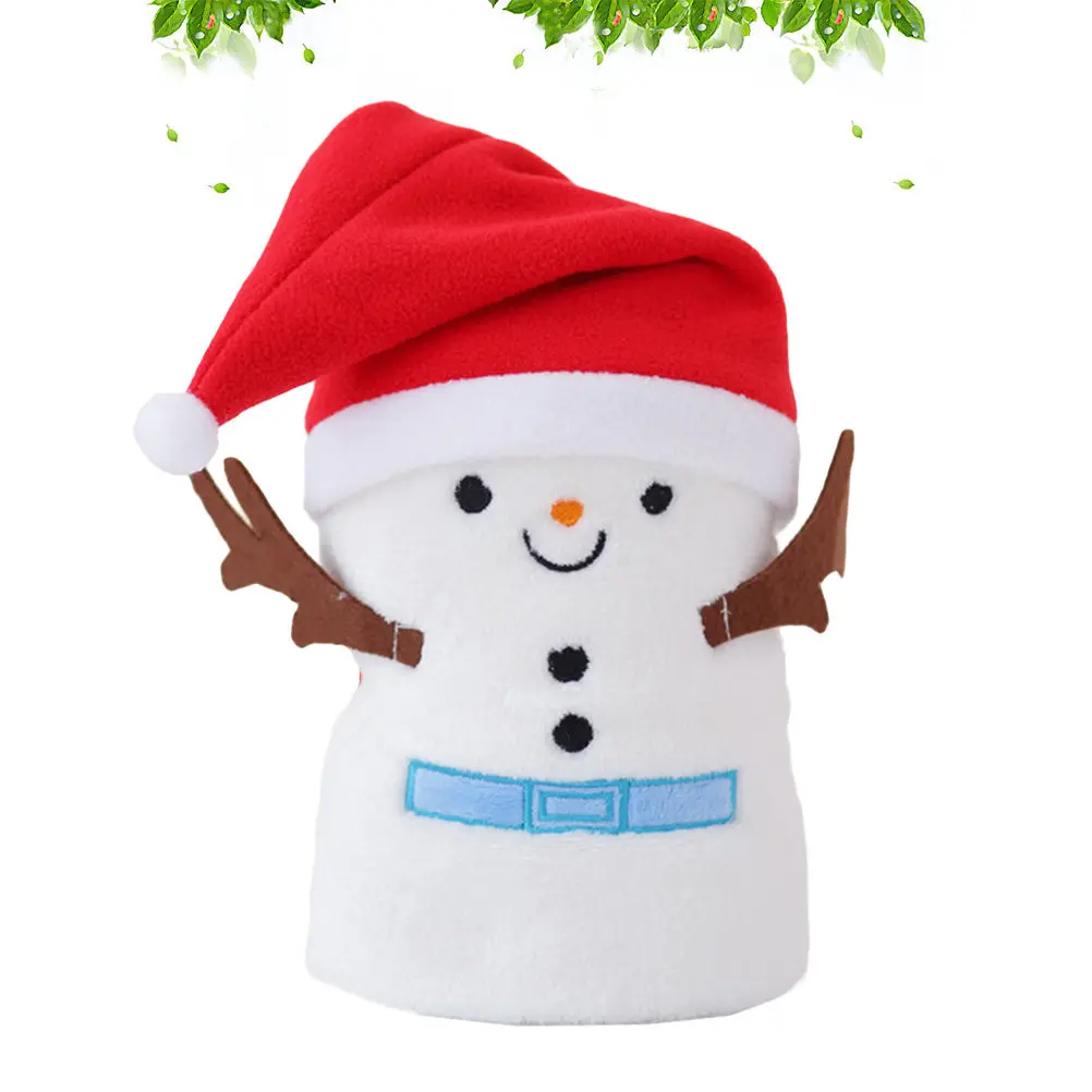 Creative Snowman Pattern Flannel Blanket with Red Triangle Christmas Hat Lightweight All Season Use for Dogs Cats TV