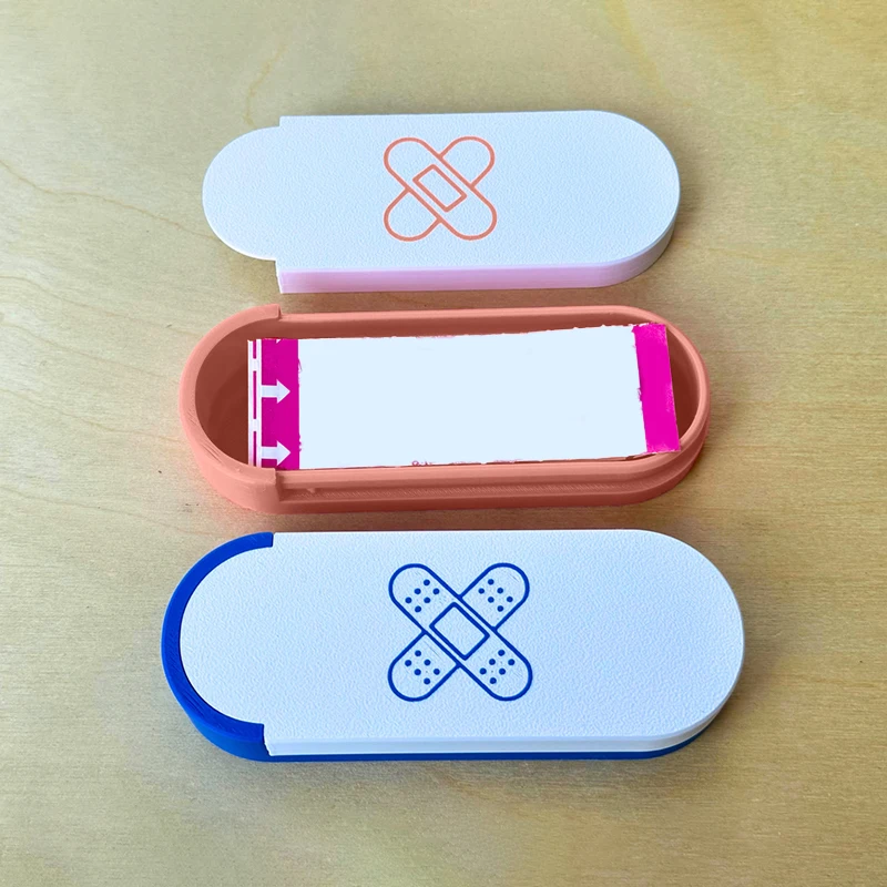 Colourful Cute Band-Aid Storage Box Portable Sliding Toothpicks Swabs Dental Flossers Organization Home Office Travel Essentials