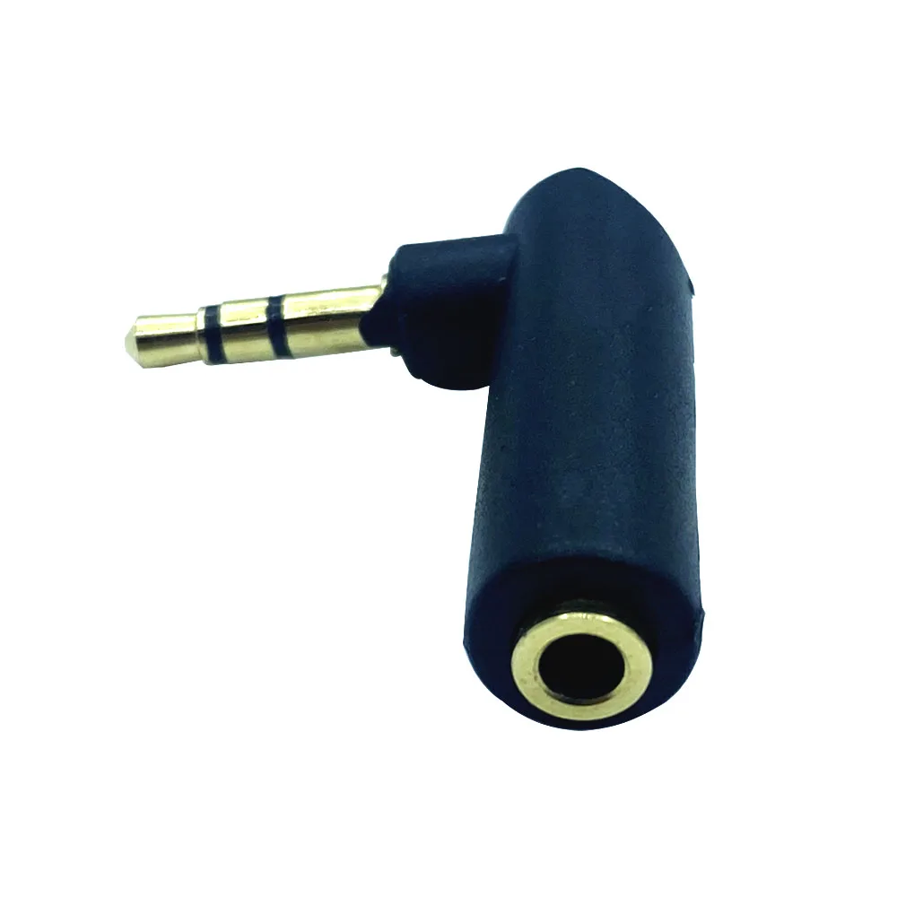 2Pcs Right Angle 3.5mm Headphone Jack Adapter Gold-plated 3.5 Female Jack To 3.5mm 3pole Male Audio Stereo Plug Audio Connector