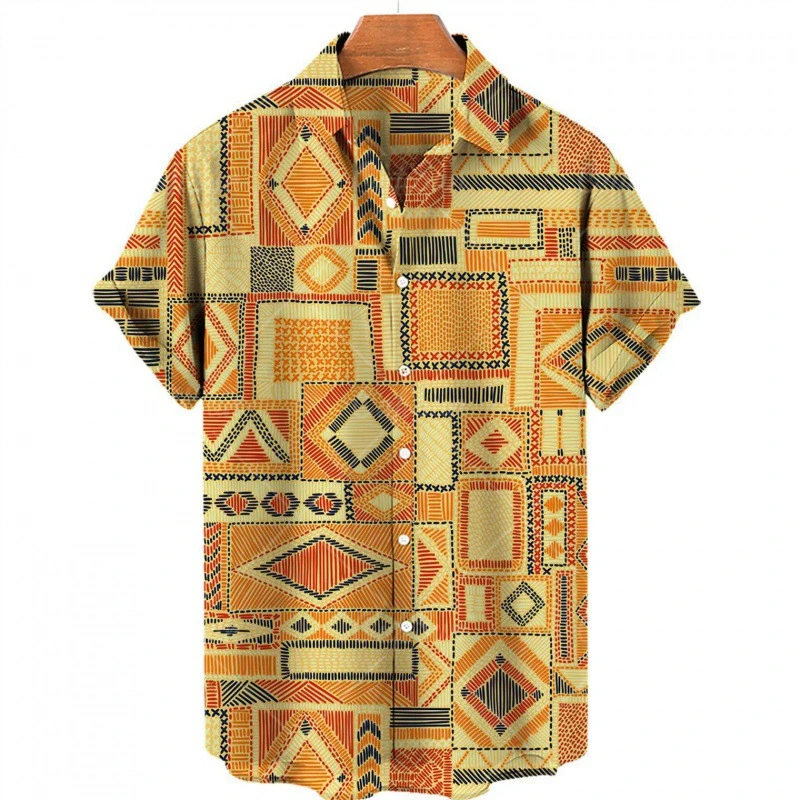 Camicie Casual da spiaggia Hawaii da uomo tradizione africana stampa 3D camicetta moda manica corta abbigliamento femminile 2024 Streetwear Camisa