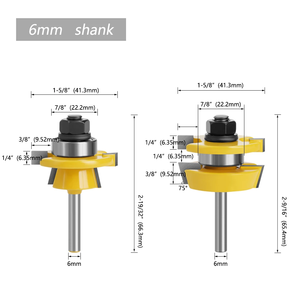 LAVIE 2-teiliges Shaker-Nut- und Fügefräser-Set, HSS-Schwalbenschwanzfräser für CNC-Holzbearbeitung, 5 Schaftgrößen erhältlich MC02057 – Detail 8