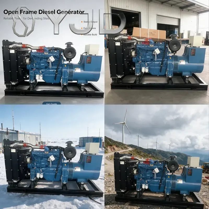 YJD 250kW 230V 400V Dual Voltage Diesel Generator Set 1500/1800RPM Multi-cylinder Engine Open Frame Genset
