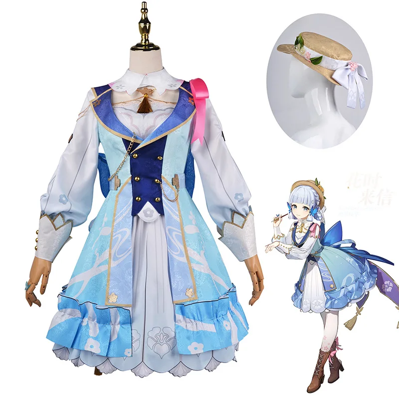 

Game Genshin Impact Kamisato Ayaka Springbloom Missiv Cosplay Costume Princess Outfit Dress Party Costumes Cosplay Full Set