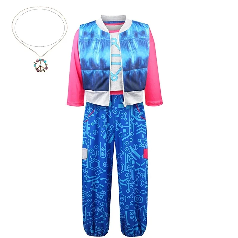 Disfraz de Cosplay de Addison de Zombies 4: Dawn of the Vampires para Niñas, Completo con Peluca, Disfraz de Carnaval, Halloween, Talla L