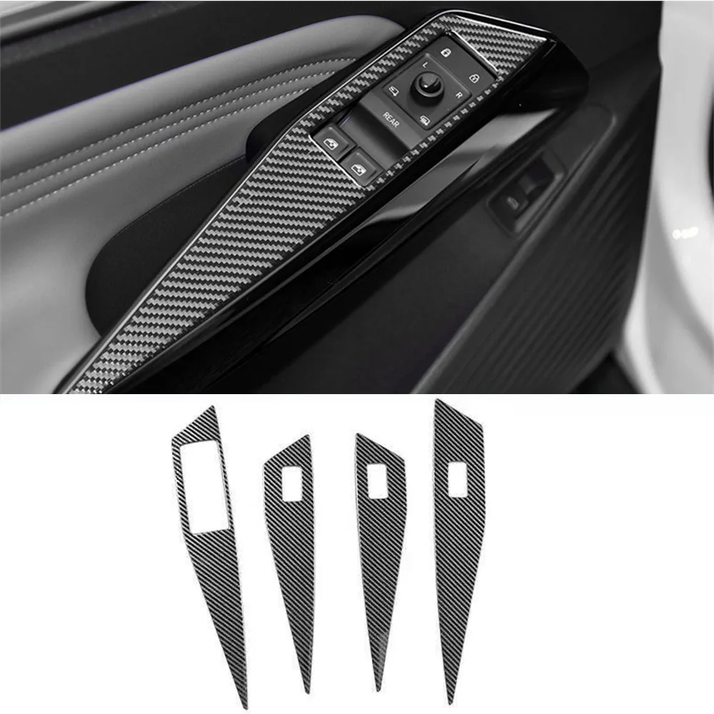 4 قطعة ل Volkswagen VW ID.4 ID4 ID.3 2021 2022 2023 باب السيارة مسند الذراع منظم النافذة رفع التبديل لوح أزرار تزيين غطاء #4