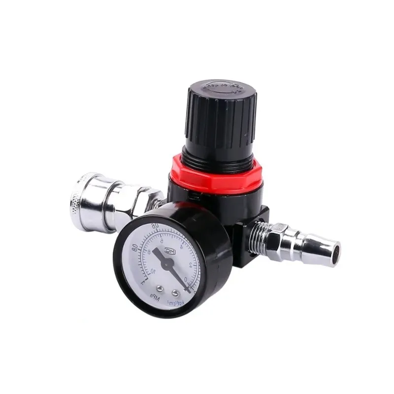 AR2000 1/4\'\' Air Pressure Regulator Control Compressor Pump Gas Regulating Treatment Units with Gauge Adjustable