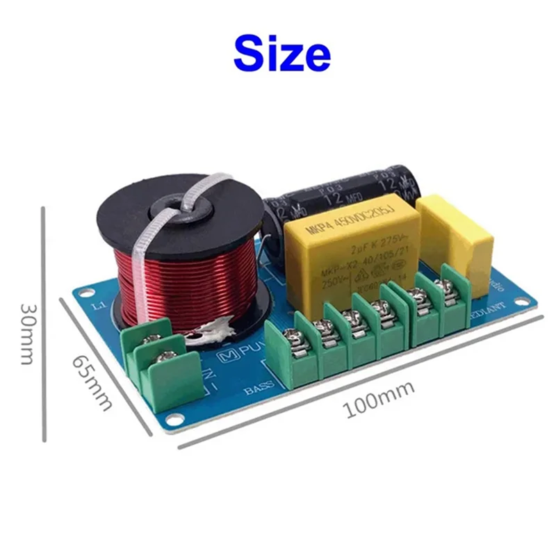 2PCS 200W 3-Way Audio Hifi Filter Circuit Board Stereo Speaker Crossover Filters Treble/Bass 3 Unit Frequency Dividers image 3