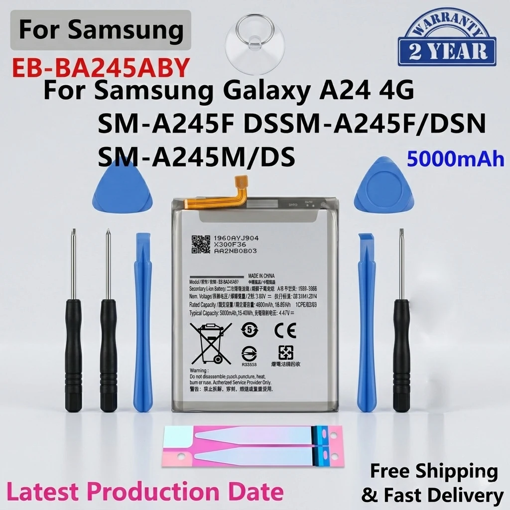 

HQ-7160SS HQ-50S Battery for Samsung Galaxy A05 A05s A06 A02s M02s F02s, 5000mAh High Capacity Phone Replacement Bateria