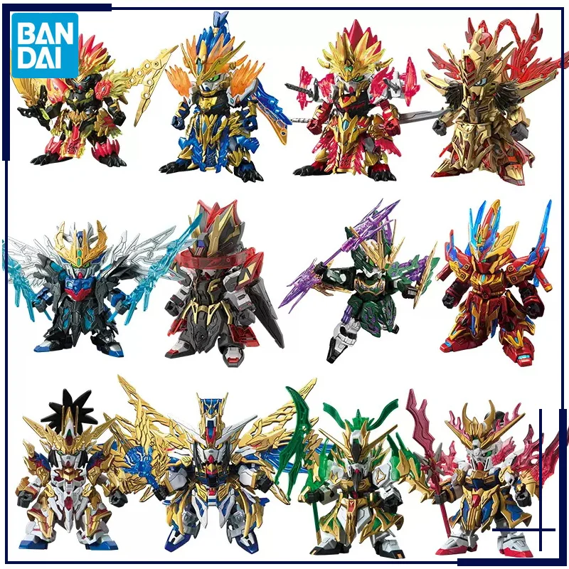 

Оригинальная фигурка SD GUNDAM WORLD SANGOKU SOKETSUDEN LIUBEI GUANYU ZHANGFEI CAOCAO Bandai Аниме модели игрушки фигурки подарки