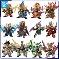 Original Genuine SD GUNDAM WORLD SANGOKU SOKETSUDEN LIUBEI GUANYU ZHANGFEI CAOCAO Bandai Anime Model Toys Action Figure Gifts