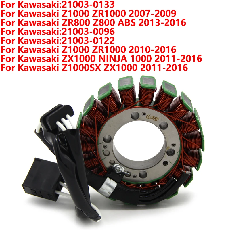 

Engine Generator Stator Coil for Kawasaki ZX1000 Ninja 1000 Z1000 ZR1000 ZR800 Z800 Z1000SX Z ZR 800 1000 21003-0133 21003-0122