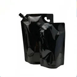 10pcs 500/1000ml Black Plastic Drink Packaging Bag Spout Pouch For Beverage Liquid Juice Milk Coffee Camping Outdoor Storage