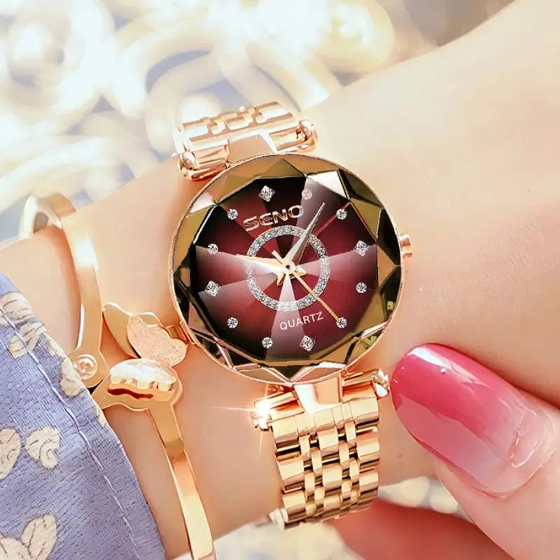 

Diamond Women Watch Luxury Brand Rhinestone Elegant Ladies Watches Gold Clock Wrist Watches For Women relogio feminino Dropship