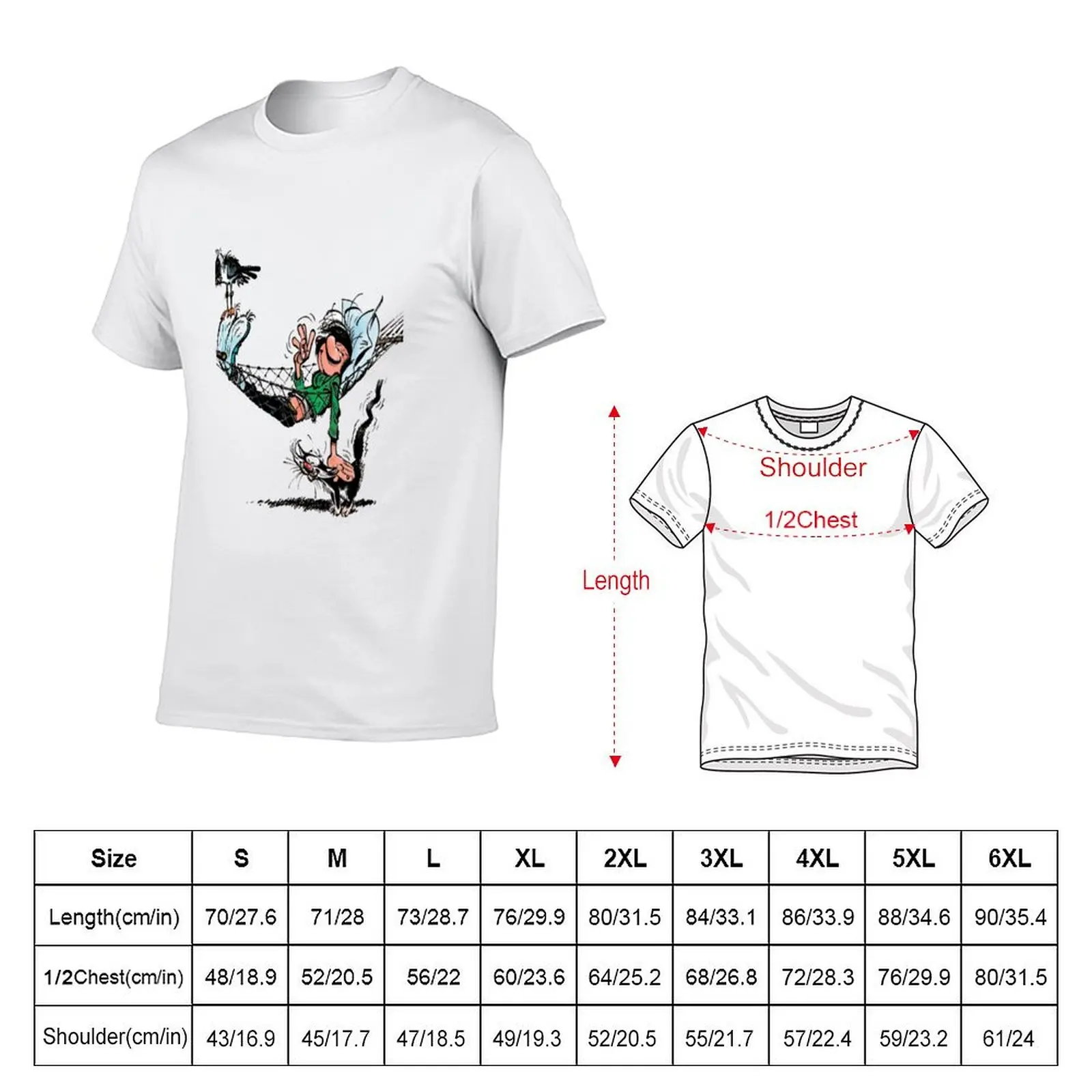 Gaston Lagaffe T-Shirt man t shirt cotton cotton t shirt man T-Shirt