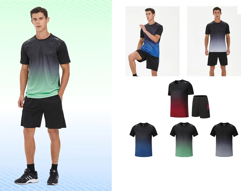 Ternos de desporto masculino roupas de treino de treino de treino conjunto de camisas esportivas de corrida para homem