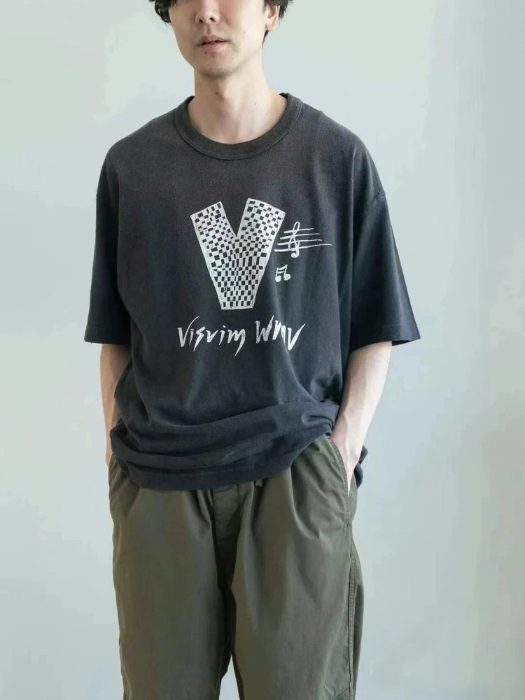 

VISVIM 0021 25SS JUMBO TEE Nishiko Nakamura Summer Washed and Damaged Pure Cotton Printed T-shirt Fashion Light Luxury