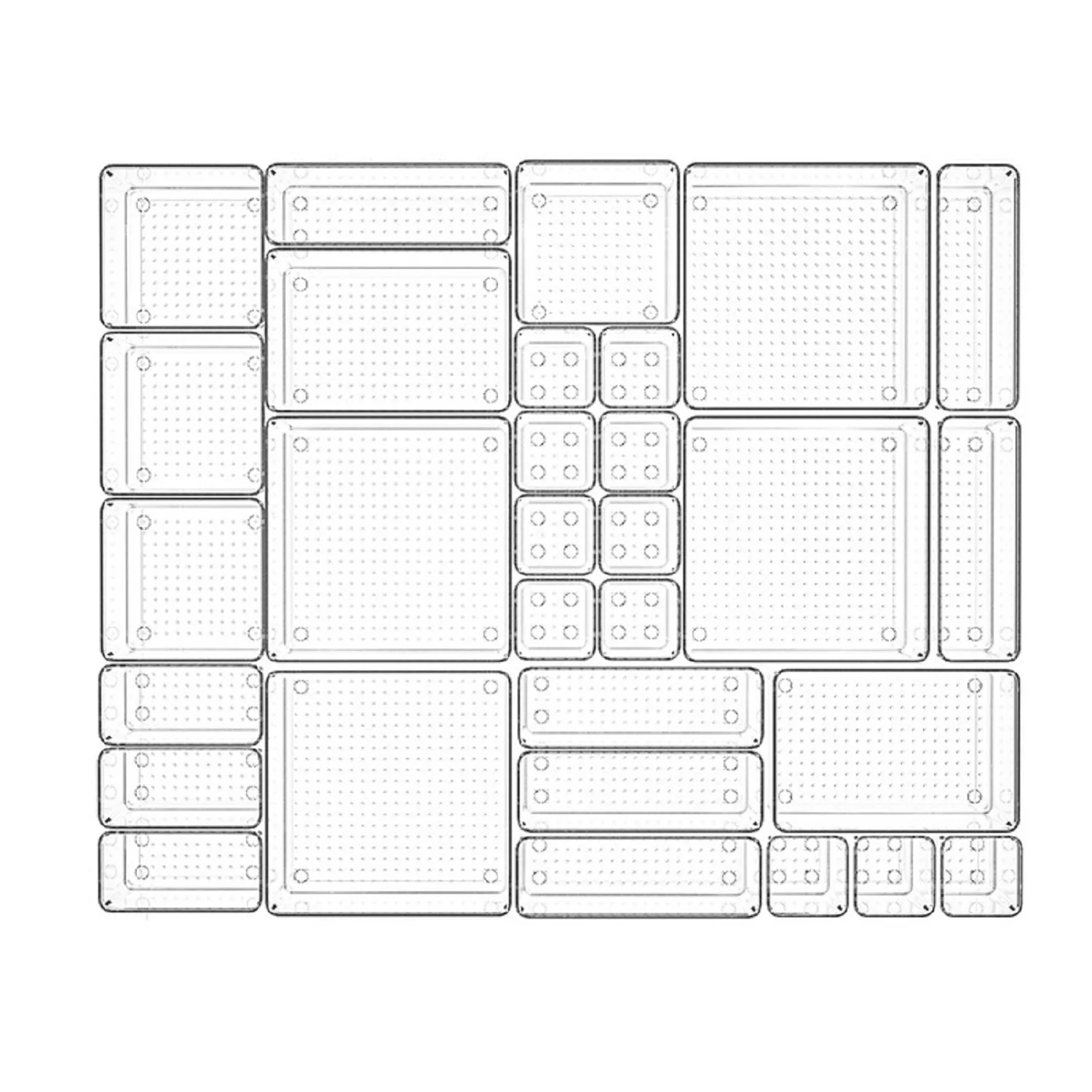 مجموعة منظم الأدراج البلاستيكية المكونة من 12 قطعة من Makeasy منظم المكياج ومنظم الغرور لأدوات القرطاسية والمكياج والمطبخ والحمام والمكتب