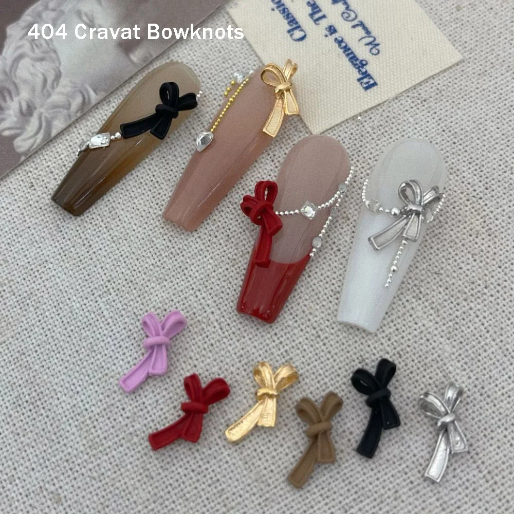 -Schal Bow knots-vielseitige Französisch Kurve Bogen Charms Chrom junge matte Nagel Bogen Metallic-Legierung falsche Nagels pitzen DIY Zubehör 404