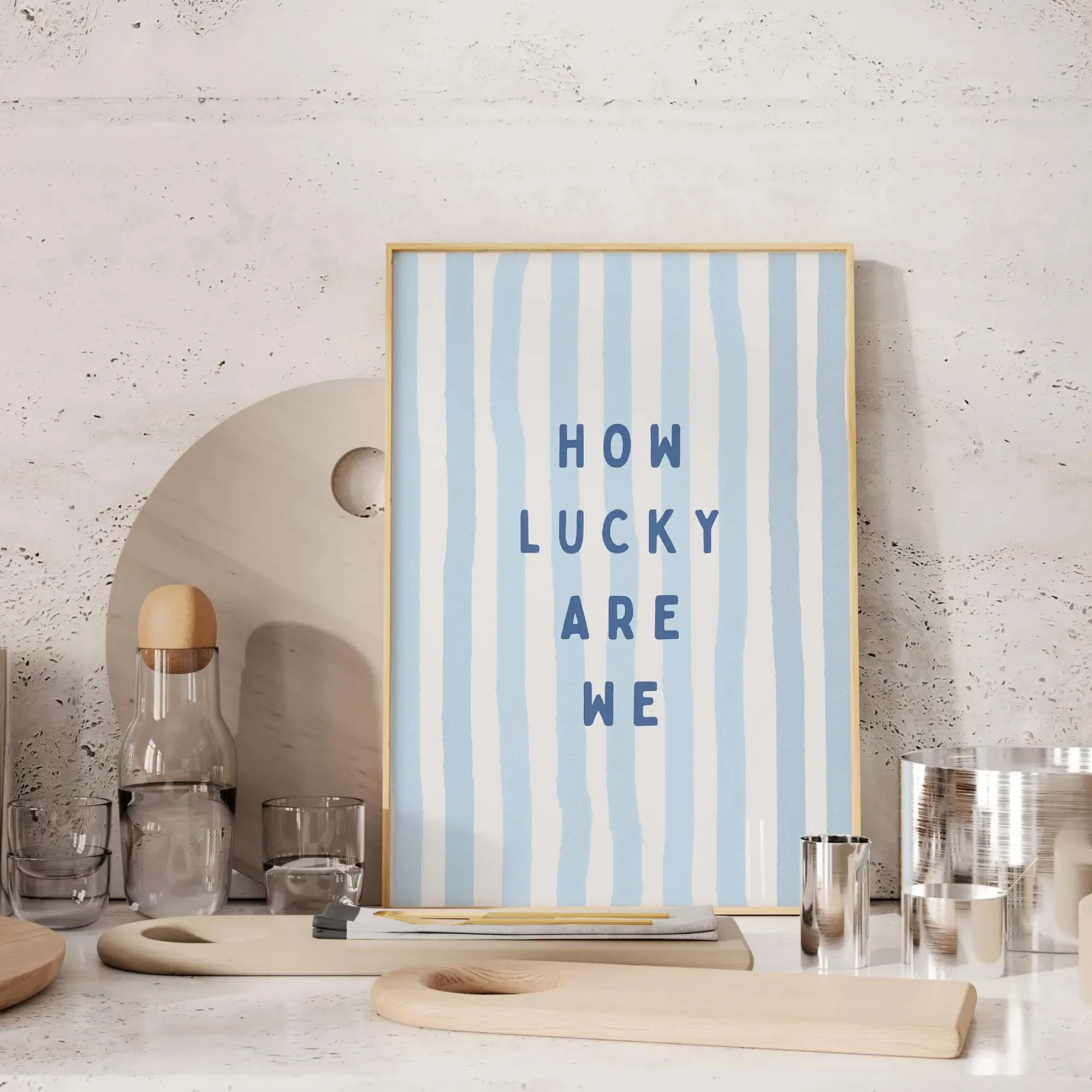 How Lucky Are We Coastal Cowgirl Wall Art Print Canvas Painting Poster Picture For Preppy Dorm Living Room,Bedroom Home Decor