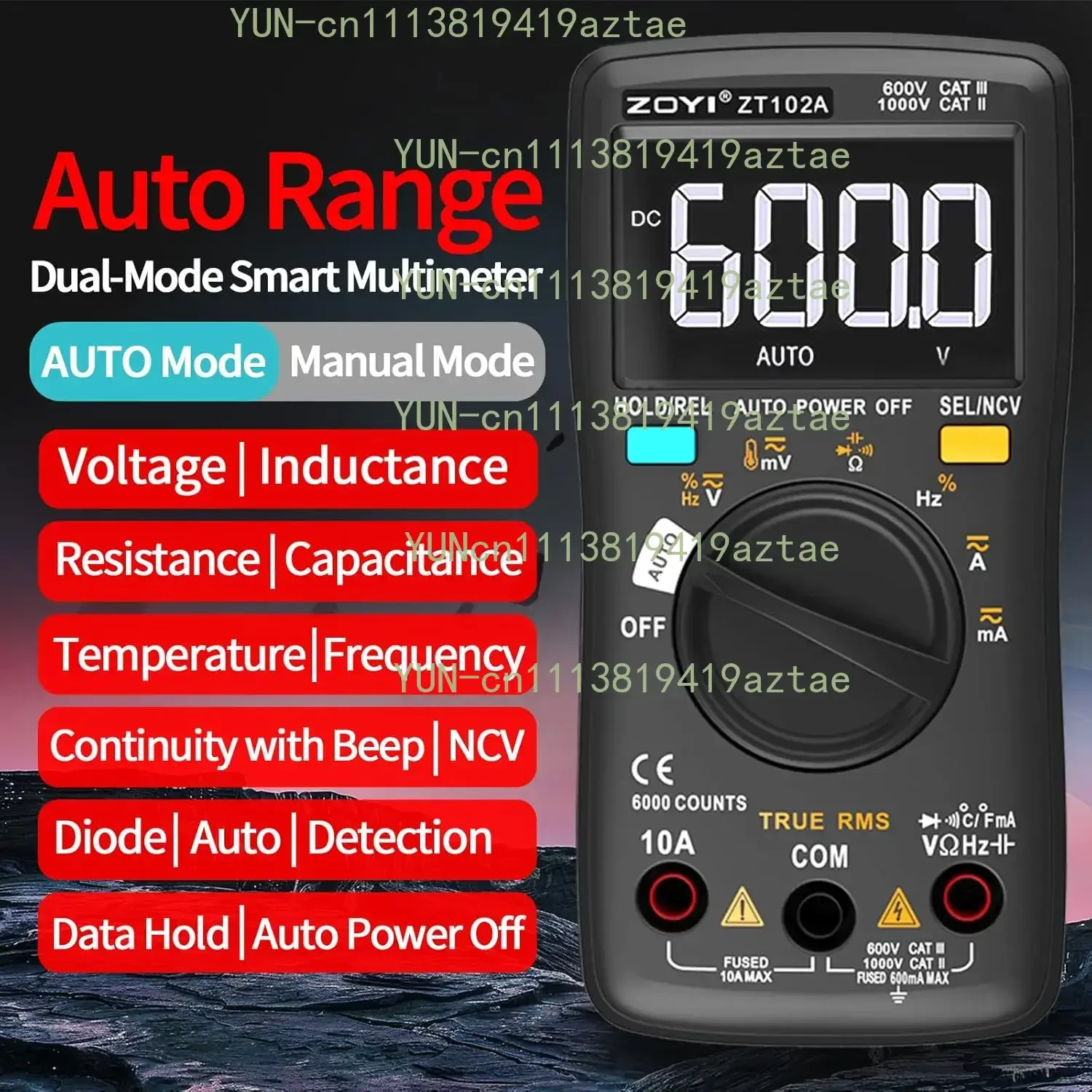 ZT-102A  6000 Counts True RMS Dual-Mode Digital Multimeter