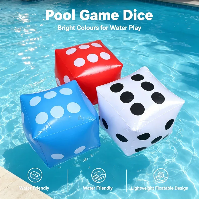1-10PCS Giant Jumbo Inflatable Dice Cube Toy Blow Up Party Game Supplies for Pool Beach Lawn Birthday Indoor Outdoor Activities
