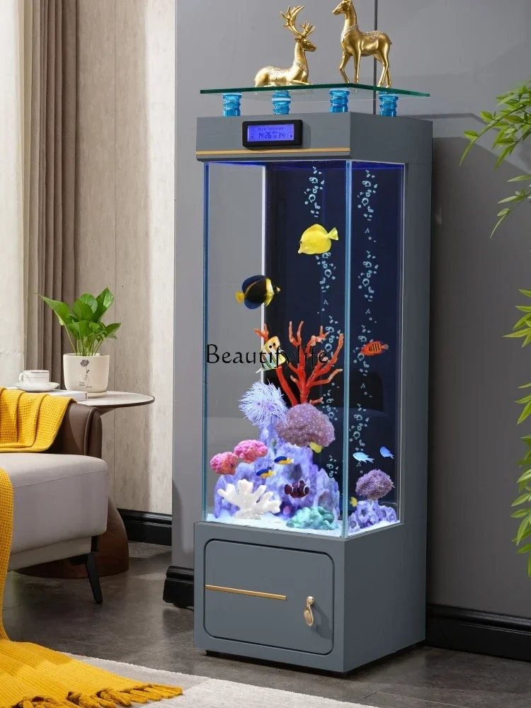 Pavimento di lusso leggero Acquario Acquario Soggiorno Casa Parete ecologica Cristallo dorato Vetro super bianco