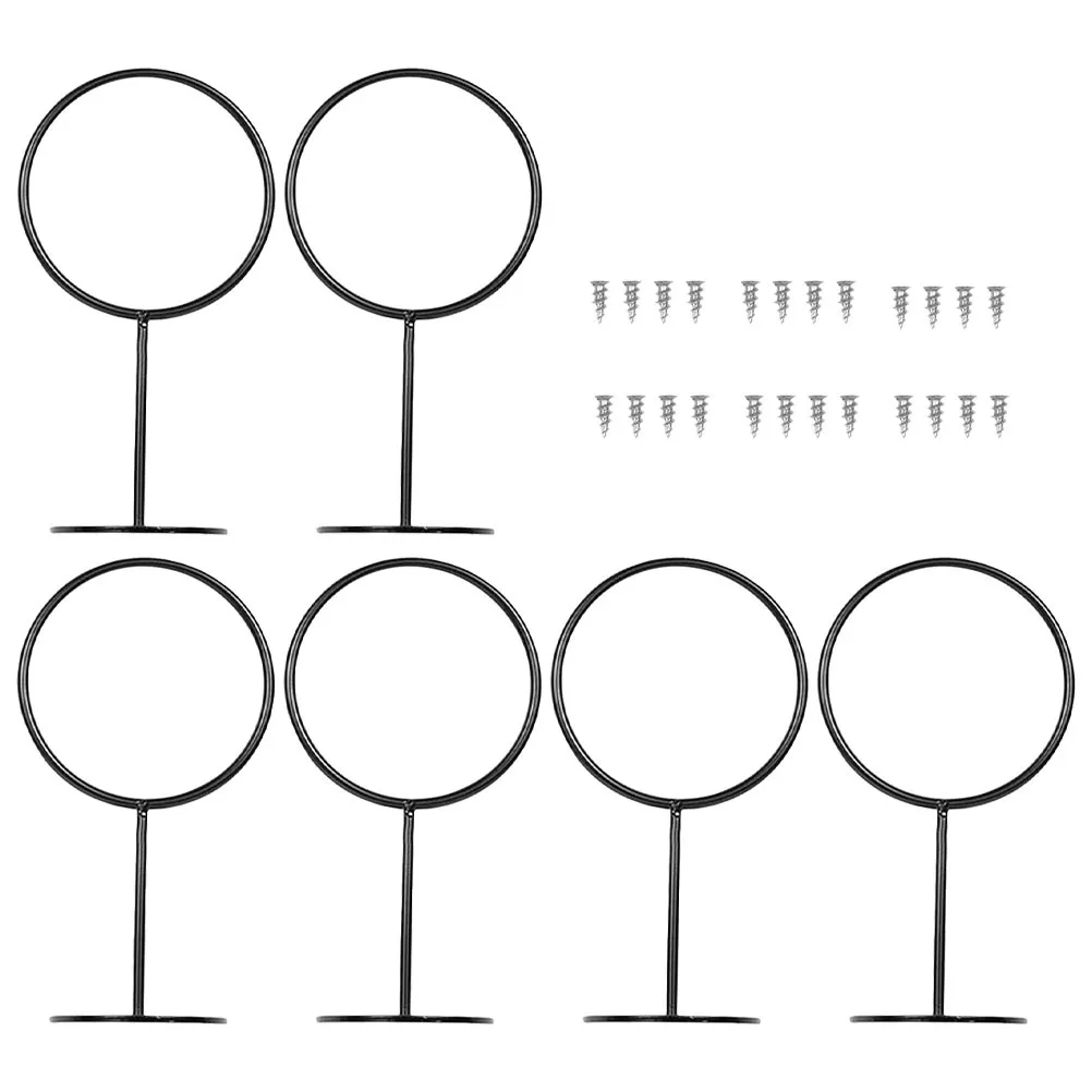 

6Pcs Wall-Mounted Basketball Holders Durable Iron Construction Practical Storage -Resistant Mounts