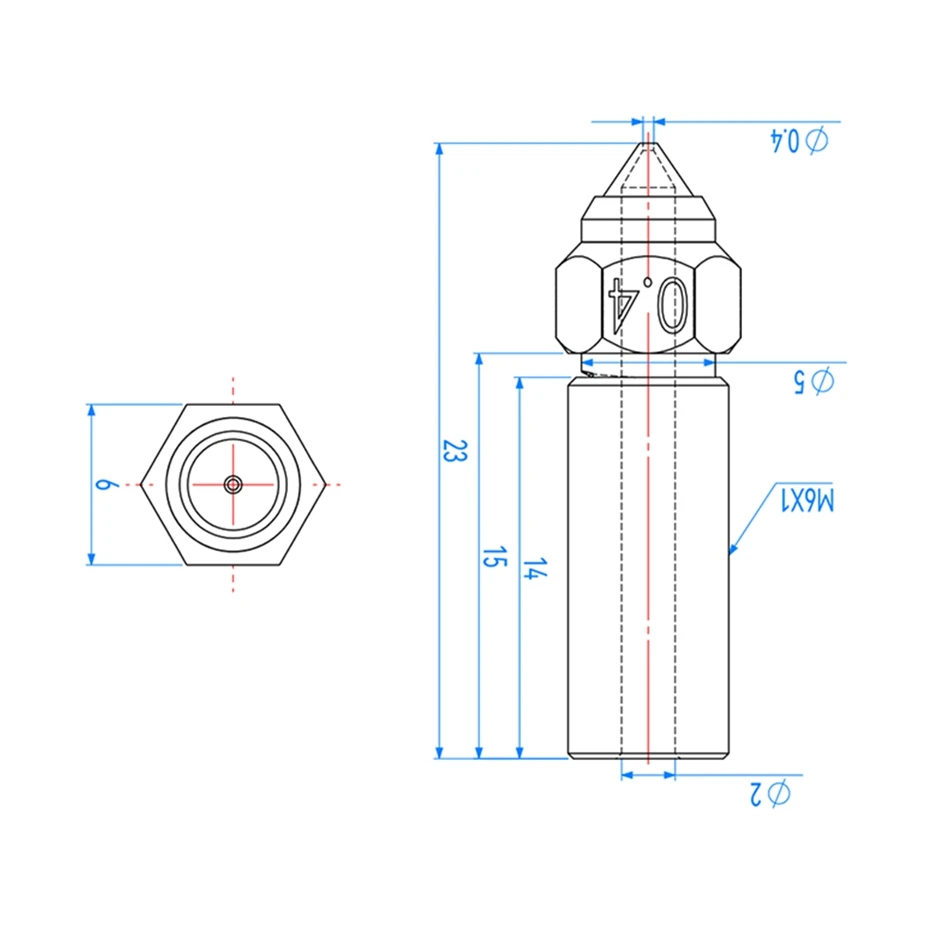 0.4MM 0.8MM K1 Plated Copper Nozzle Durable Non-stick 500℃ High Temperature For Creality K1/K1 Max Speedy 3D Printer Parts