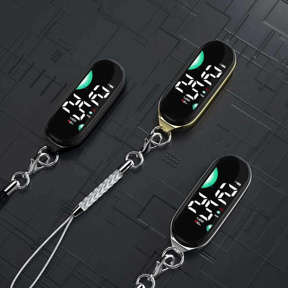 Silent Electronic Hanging Watch Waterproof Luminous School Clock Digital Display Small Pendant Keychain Watch Bag Decoration