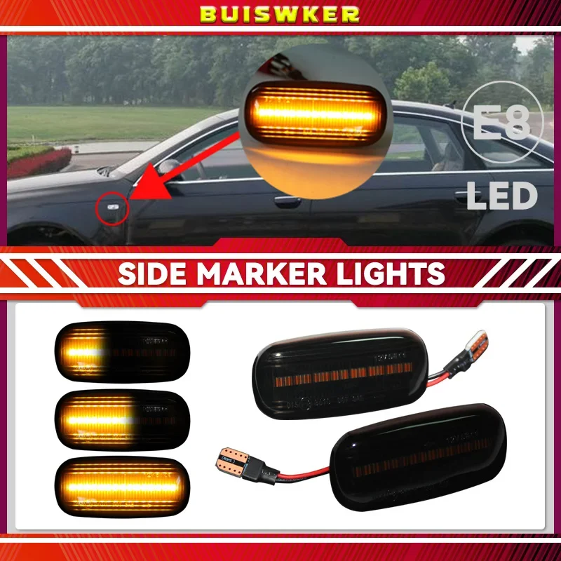 1 Pair Led Dynamic Side Marker Turn Signal Light For Audi A3 S3 8P A4 S4 RS4 B6 B7 B8 A6 S6 RS6 C5 C7 C6 05-08 Turn Signal Light