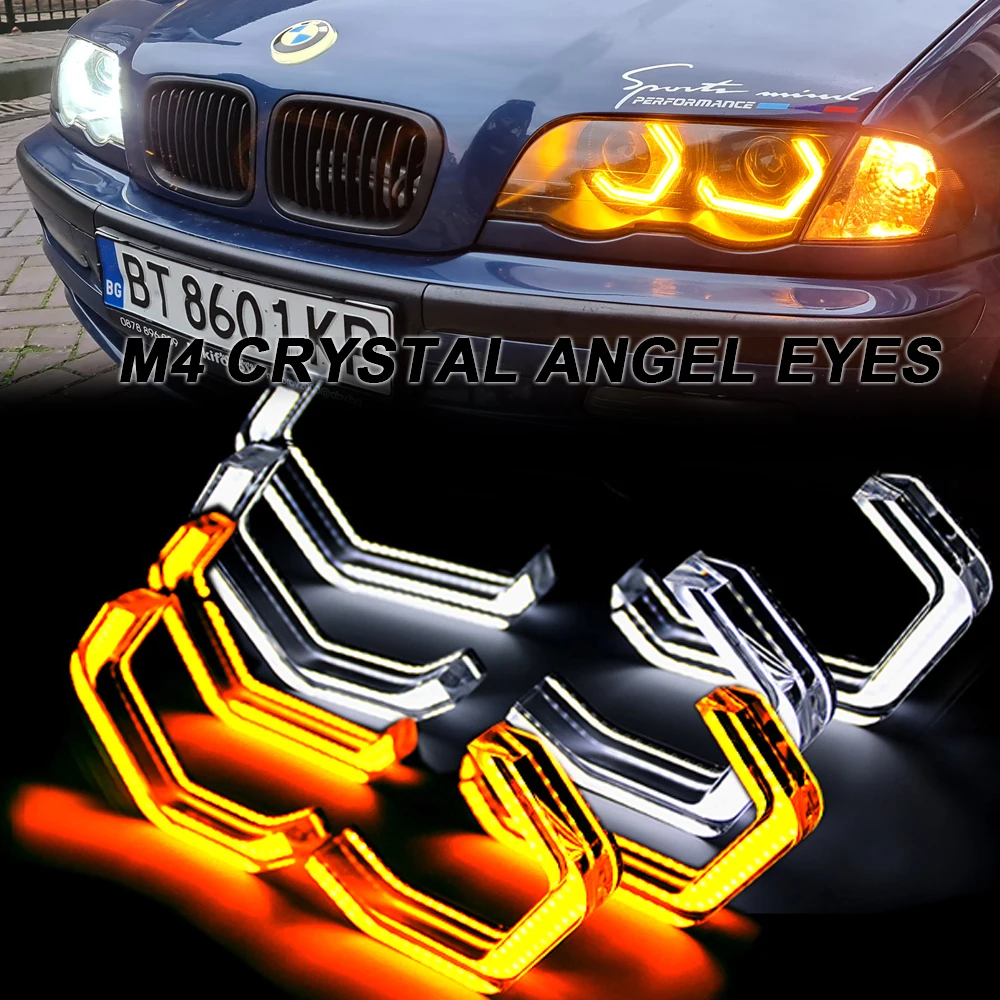 

M4 Style LED Angel Eyes For BMW F10 F11 F01 F20 F21 F22 F30 F80 F90 G30 G31 X1 E84 F36 E81 E82 E46 Cabrio Coupe 2D Car Assembly