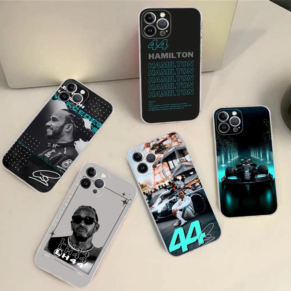 L-Lewis H-Hamilton 44 F1 Phone Case For IPhone 16 15 8 7 6 6S Plus X SE XR XS 14 11 12 13 Mini Pro Max Mobile Case