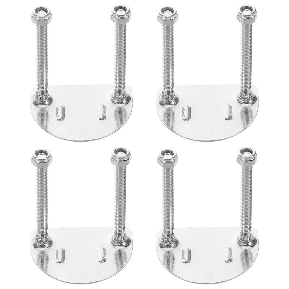 4 stuks rolschaatsbeugelplaten dubbele rij quad skate accessoires schokabsorptiesysteem universele compatibiliteit zilver