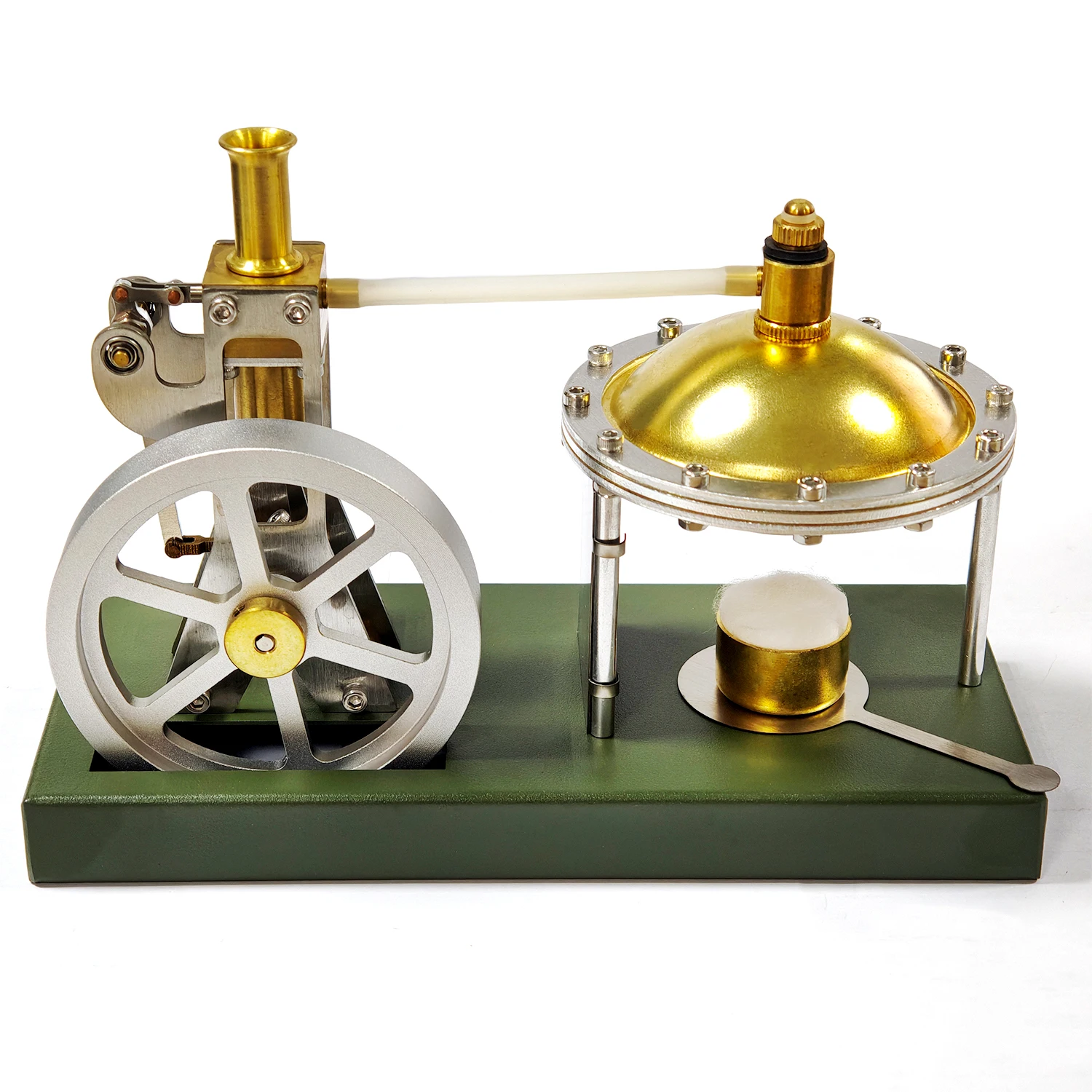 

Steam Engine Miniatures All Metal Creative Boilers Finished Transparent Cylinders Steam Powered Fire Engine Model Ornament