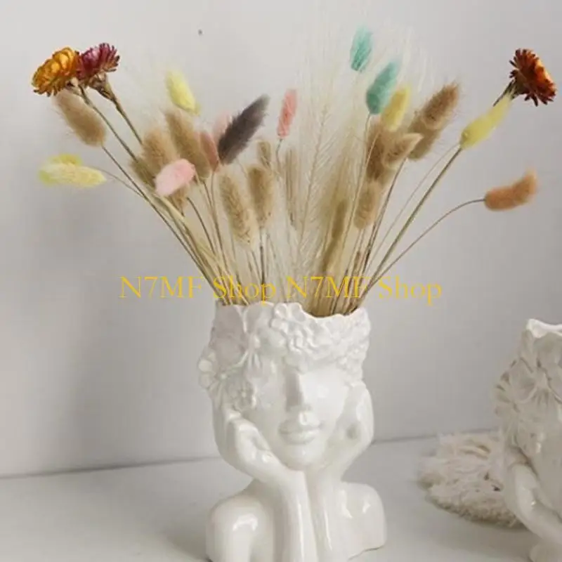 N7MF Silicone Flower Vase Molds Artistic Human Figure Flowerpot Moulds Silicone Planter Molds for Hand-Making Planter