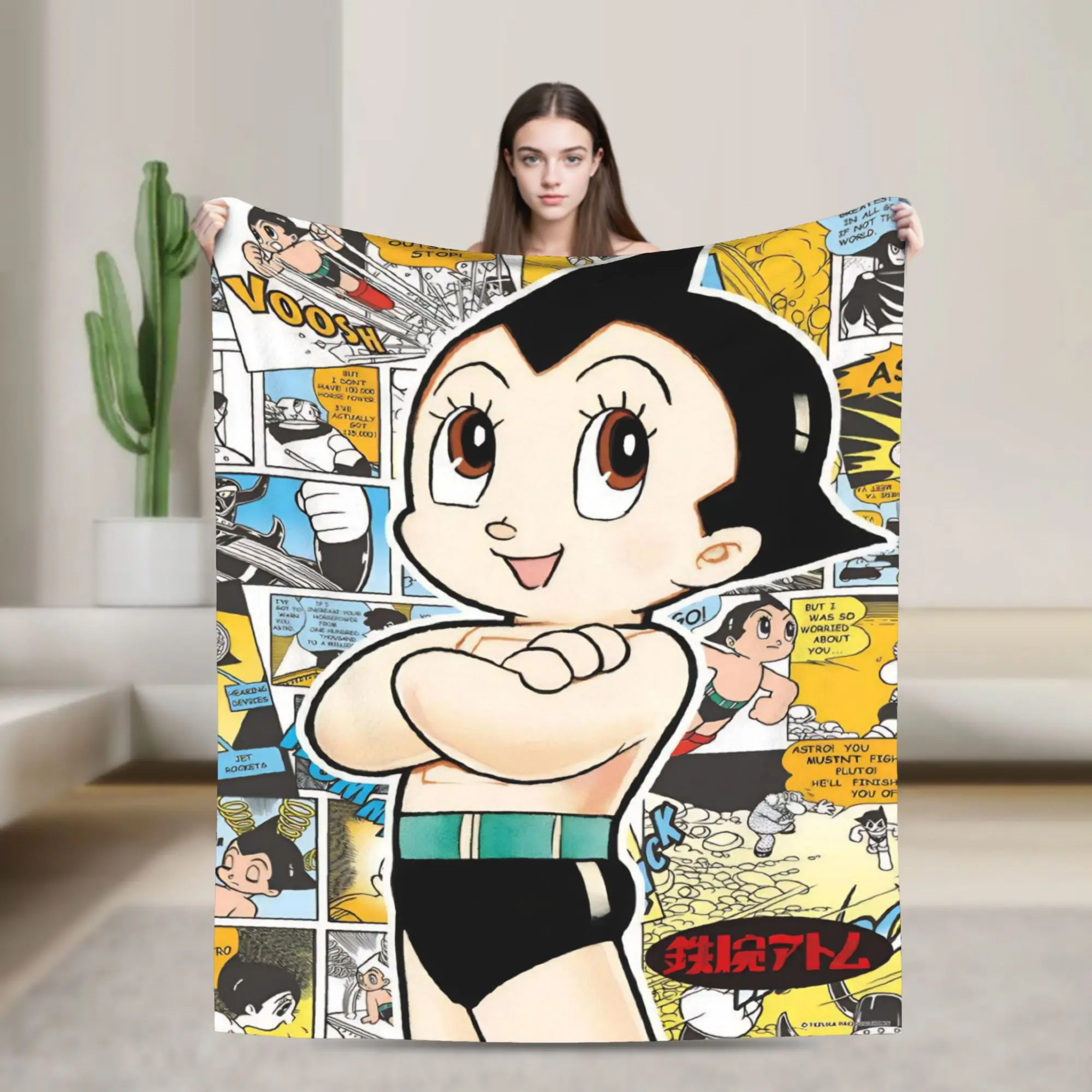 Comfortable Astroboy Astro Boy Blanket Stuff Bedding Decorative  Throw Blankets Super Warm Velvet for Outdoor