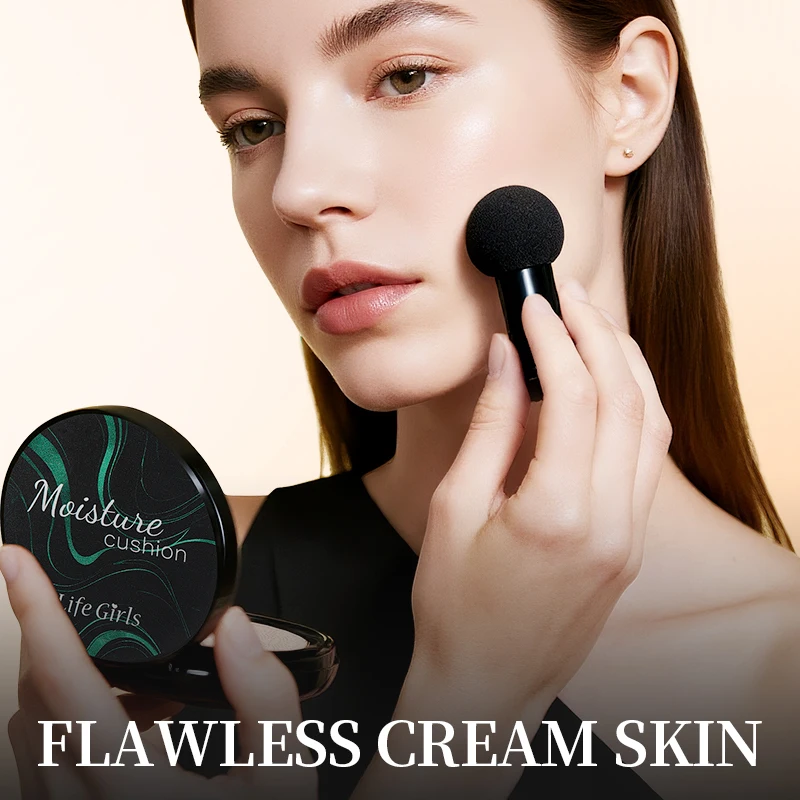 Life Girls Fungo Umidità Cuscino d'aria Texture liscia e cremosa Fondotinta Coperture Le imperfezioni Crea un trucco impeccabile con base leggera