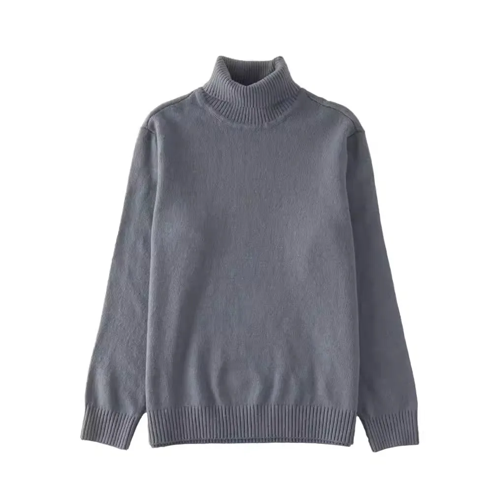 Pull tricoté haute Ne pour femme, couche de Base en fil 49X, coupe ample, Long Sve, pour les déplacements domicile-travail, automne et hiver