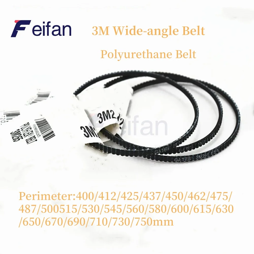 3M 400/412/425/450/462/475/487-750mm wide-angle belt lathe V-belt drive belt model lathe motor belt wide-angle polyurethane belt