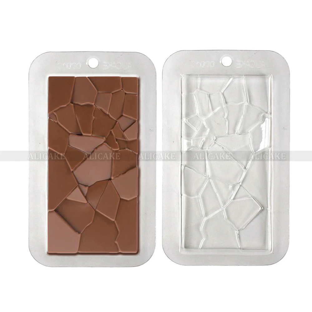 2Pcs Plastic Chocolate Bar Mold For Baking Training School Teaching Chocolates Mold Candy Bonbons PET Cake Fondant Pastry Tools