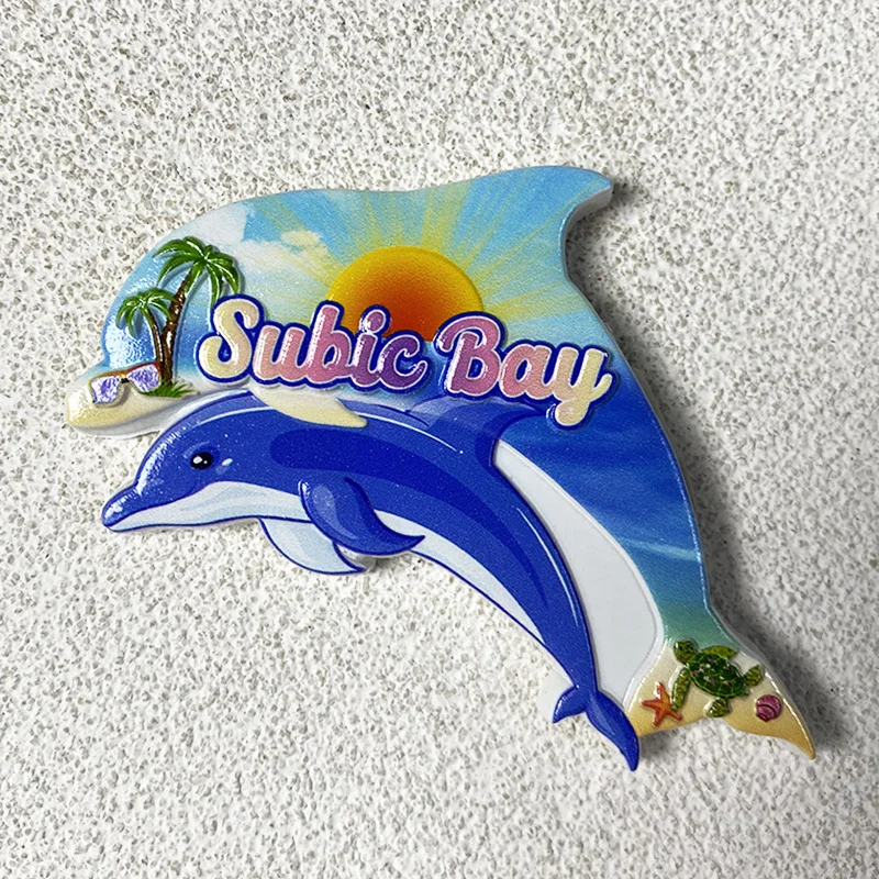 

Philippines Subic Bay Tourist Souvenir-3D Dolphin Fridge Magnet-Office, Home Kitchen Decor, Tourist Commemorative Gift