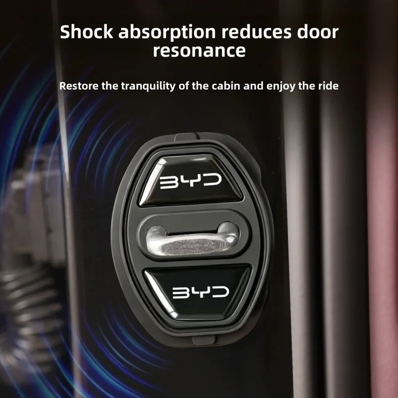 4Pcs Car Magnetic Silicone Door Lock Cover For BYD Atto3 Dolphin Seal, Shockproof Anti-collision Door Latch Protective Cap