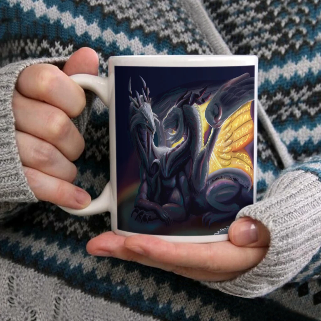 Nordic Fantasy Dragon 11oz Funny Ceramic Coffee Mug Tea Milk Cup For Novetly Creativity Gift