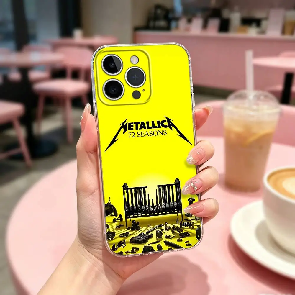 Funda para Teléfono 72 S-Seasons M-Metallica B-Band para iPhone 17, 16, 15, 14, 13, 12, 11 Plus, Pro Max, Cubierta Transparente Suave