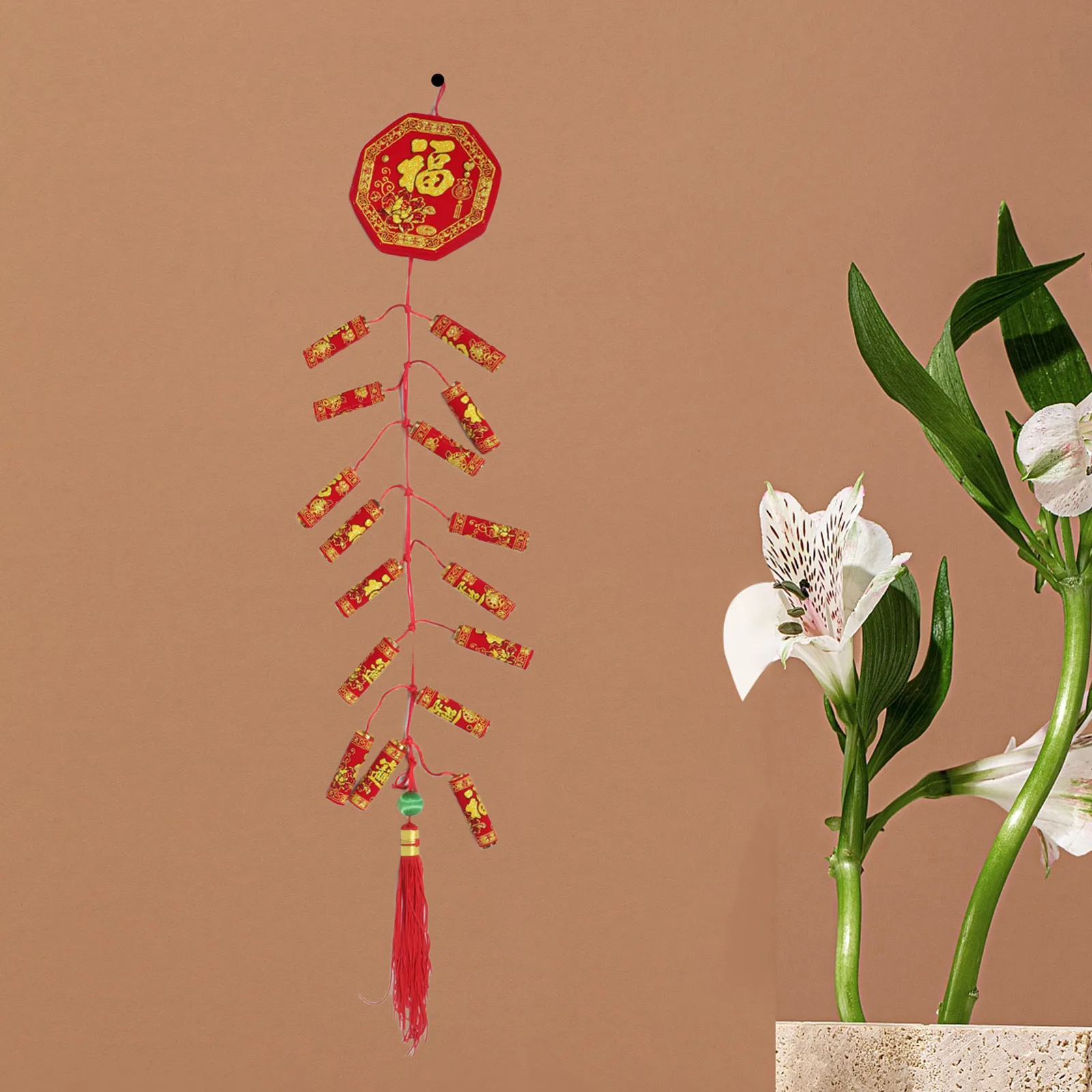 

2pcs Chinese Style Hanging Decoration Traditional Red Lucky Pendant 2026 Lunar New Year Festival Supplies Spring Festival Decor