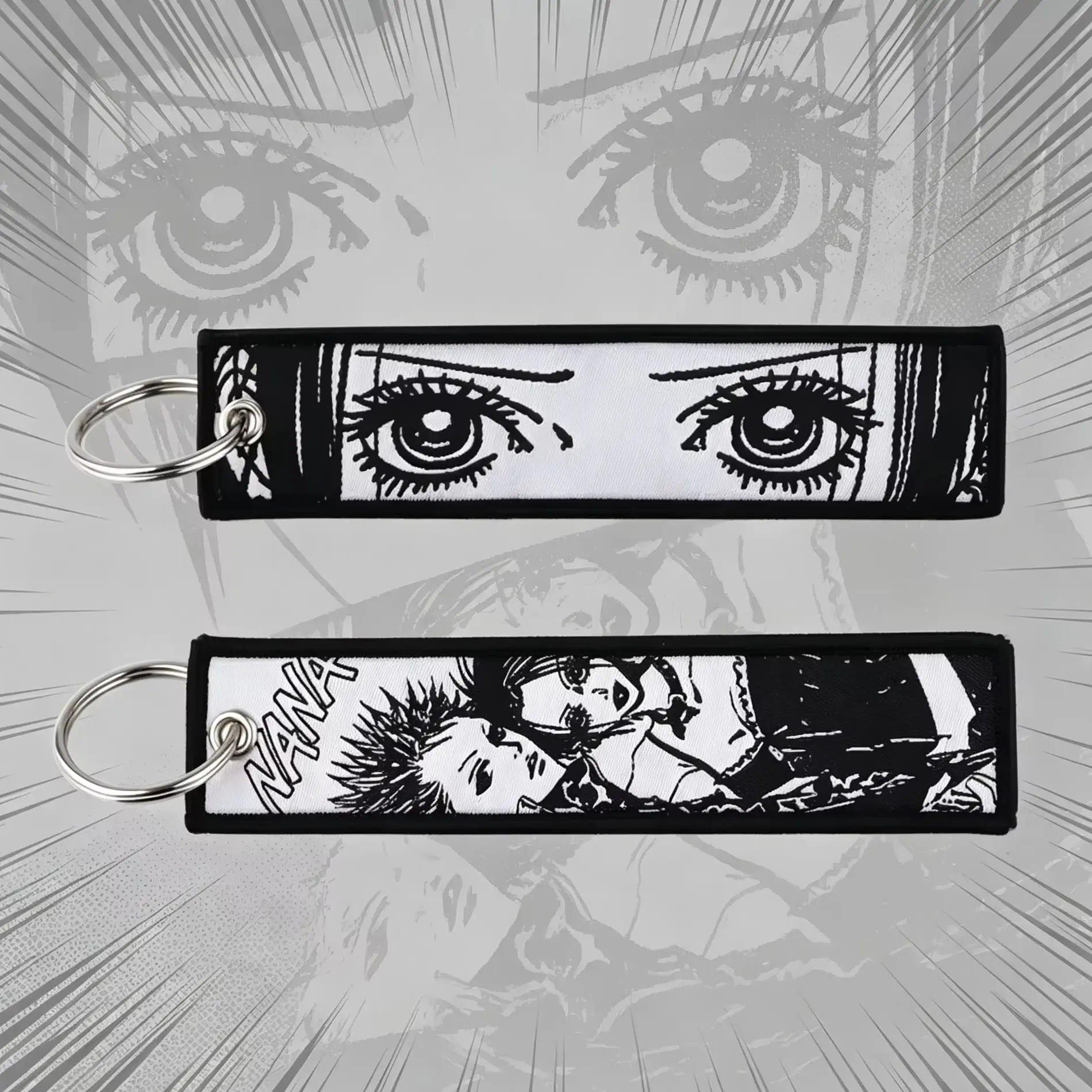 3 styles Japanese Manga NANA Keychain Motorcycles Anime Character Embroidery Nana and Hachi Girls Jewelry Accessories Gifts