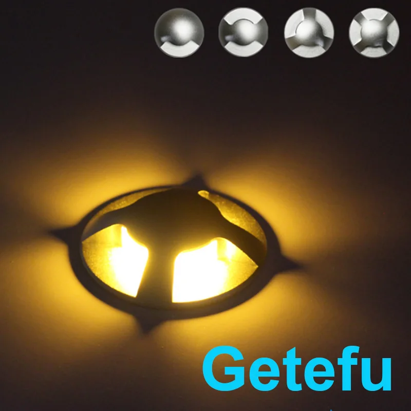 4 Stück 3W/5W LED Bodeneinbauleuchte IP67 DC12V Außen-Einbauleuchte 1/2/4-Seitenansicht Untergrundlampe Gehwegbeleuchtung AC110V 220V – Detail 19
