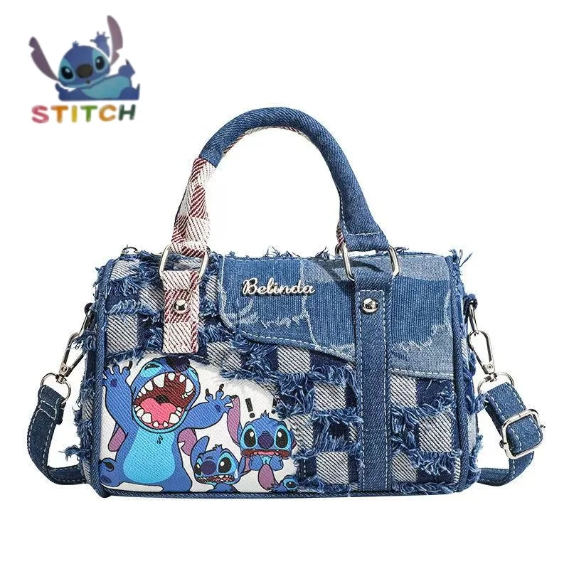 

Новая сумка через плечо со стежком, джинсовая лоскутная сумка на одно плечо, ручная сумка-подушка, модный одинаковый рюкзак, праздничные подарки для девочек